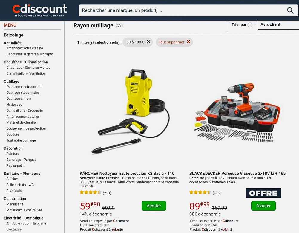 cdiscount est le meilleur site de bricolage pas cher