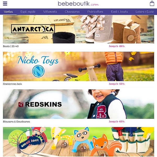 bebeboutik le meilleur site de vente privée enfant et bébé