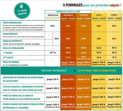 Assuropoil tableau de remboursement d'une des meilleures assurances pour animaux