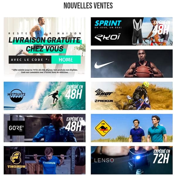 Les meilleurs bons plans sport avec les ventes privées de privatesportshop